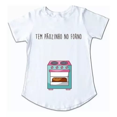Camiseta Gestante Pãozinho No Forno (rosa)