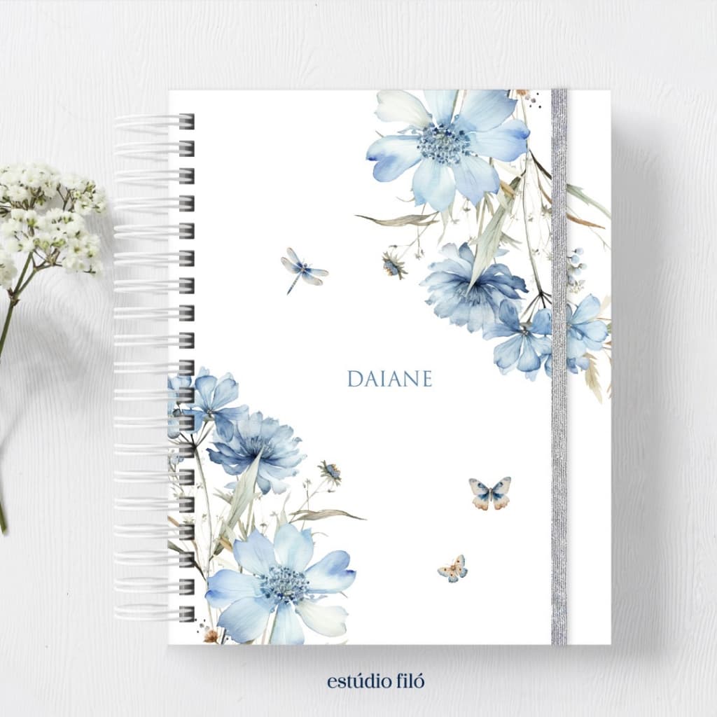 Caderno personalizado anotações com nome na capa - tamanho A6 (11cm x 15cm) caderneta - 50fls ou 90fls