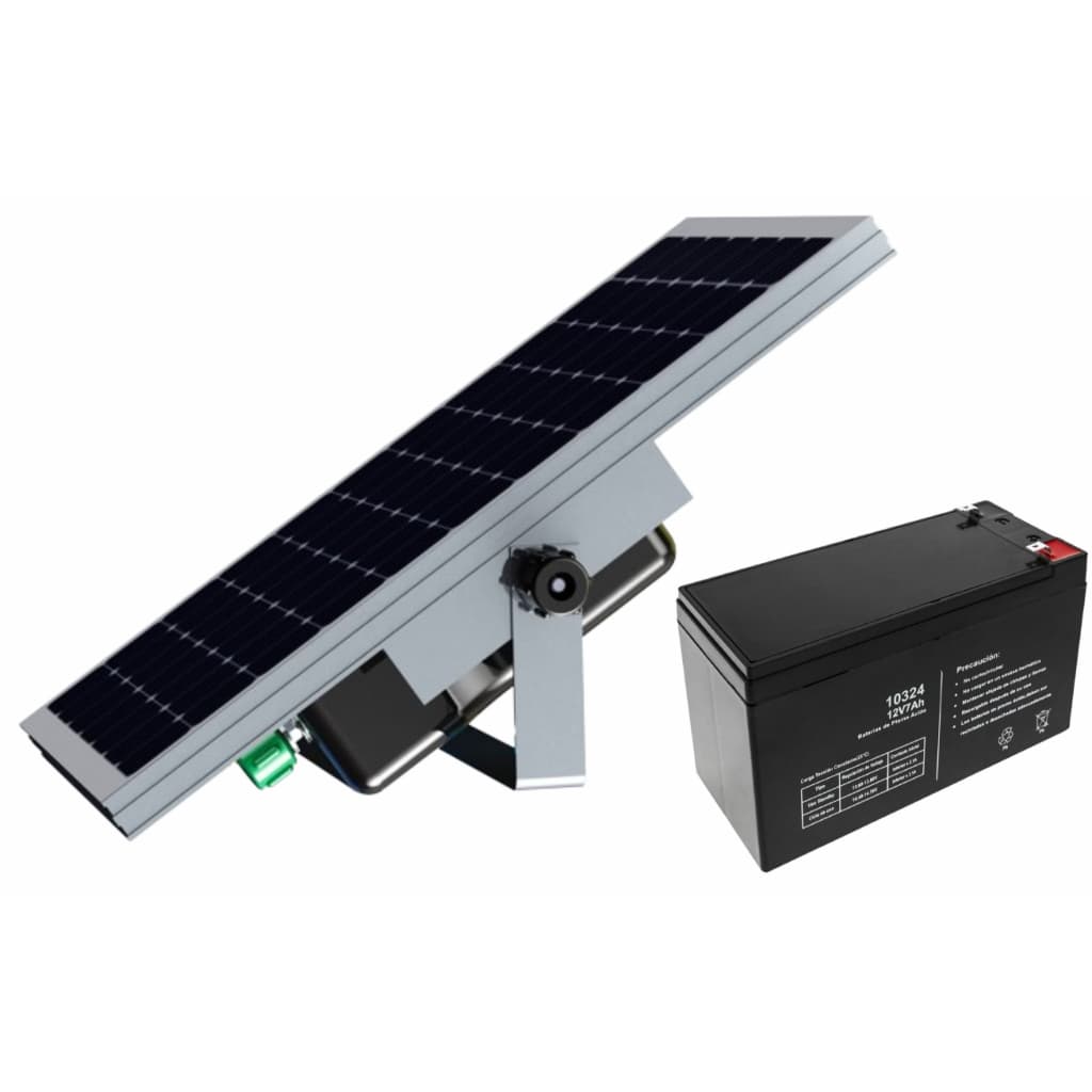 01 Painel solar 10W + 01 Bateria 12V 7A