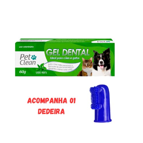 Pasta De Dente Gel Dental Cães Gato Mau Hálito Pet Clean Menta