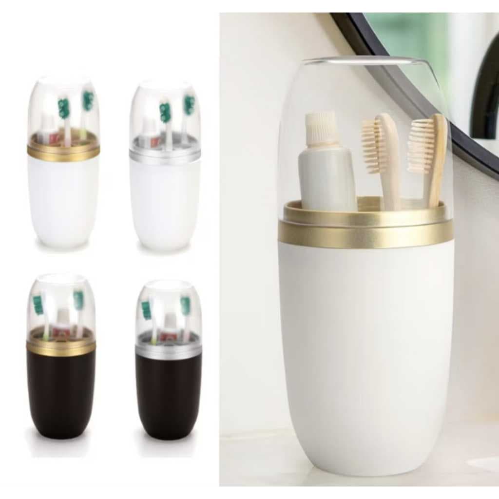 Porta EscovaS De Dente Pasta De Dente Com Tampa Luxo Premium