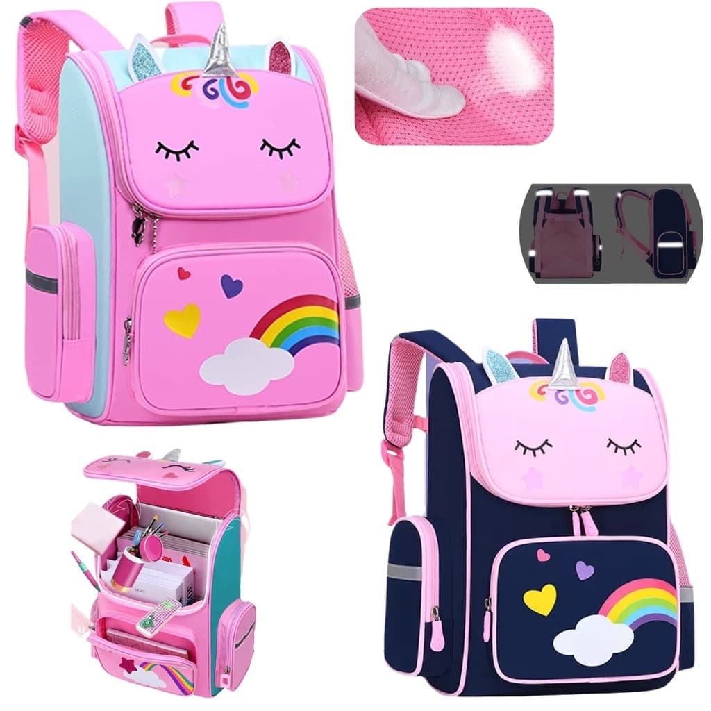 Mochila Escolar Infantil Mochila De Unicórnio Com Bolsa De Lápis