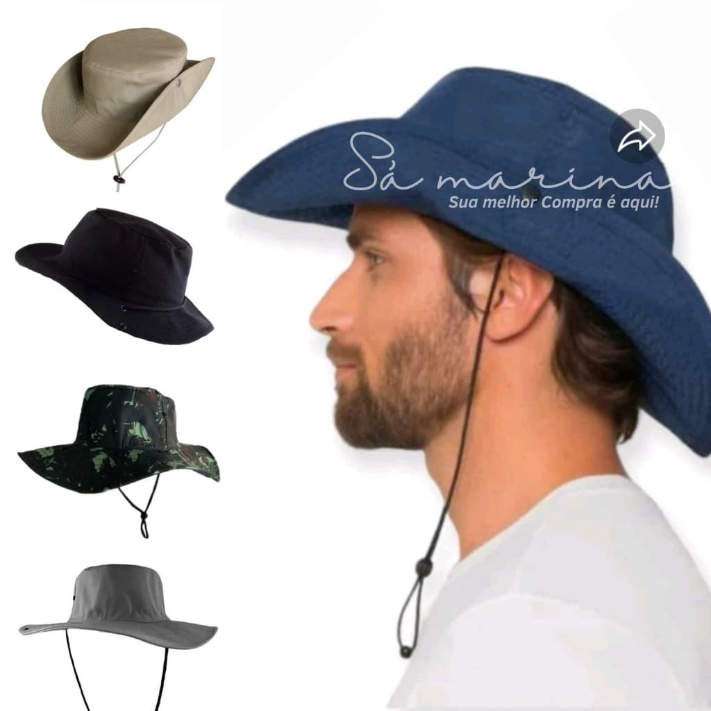 Chapéu Camping Pescador Australiano Varias Cores SEM SAIA