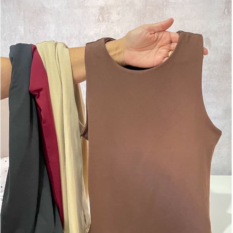 Regata Blusa Feminina Suplex Duplo Básica Lisa Blogueira Tendencia