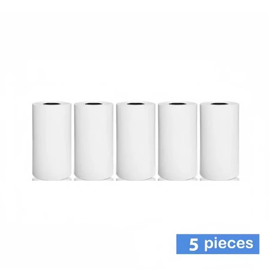 Kit 5 Bobina Etiqueta Térmica 57x30mm Branco Rolo Para Mini Impressora Portátil a Prova De Água