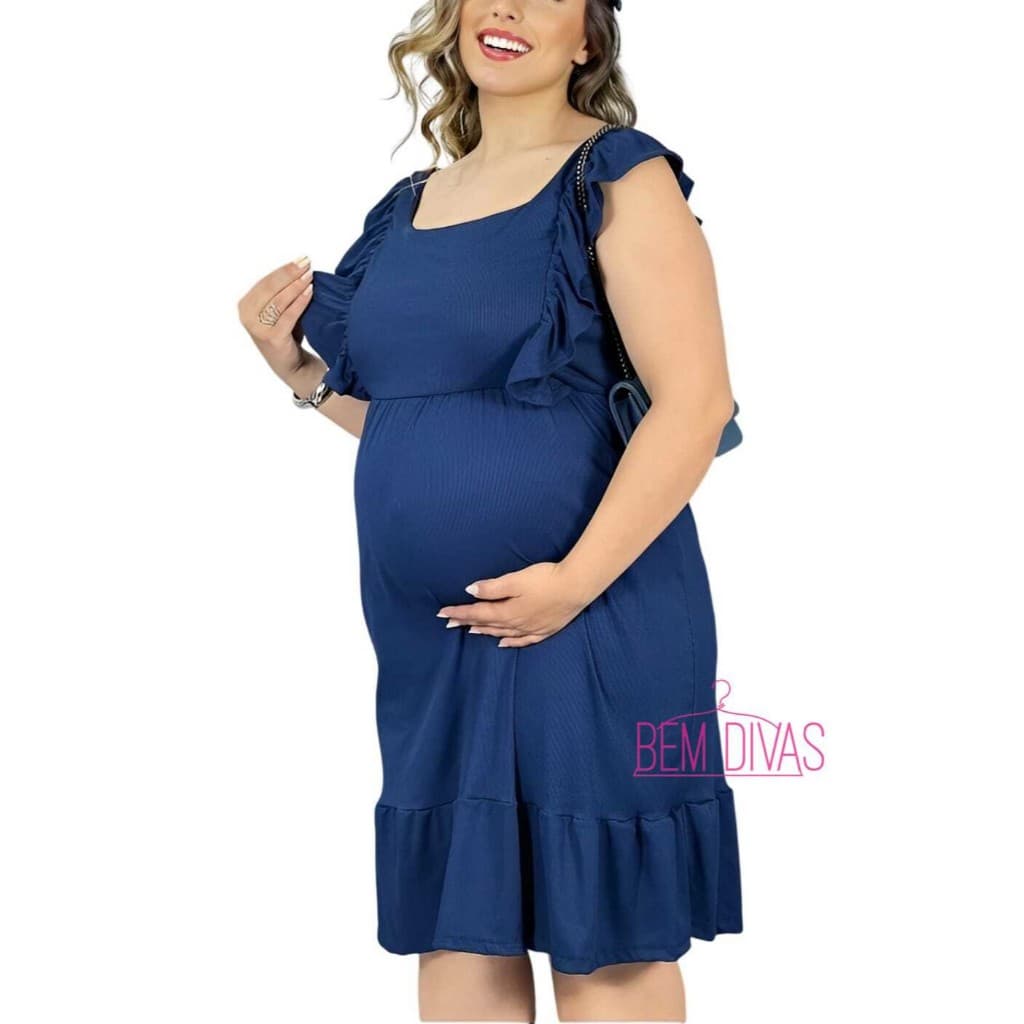 Vestido Gestante com Babados