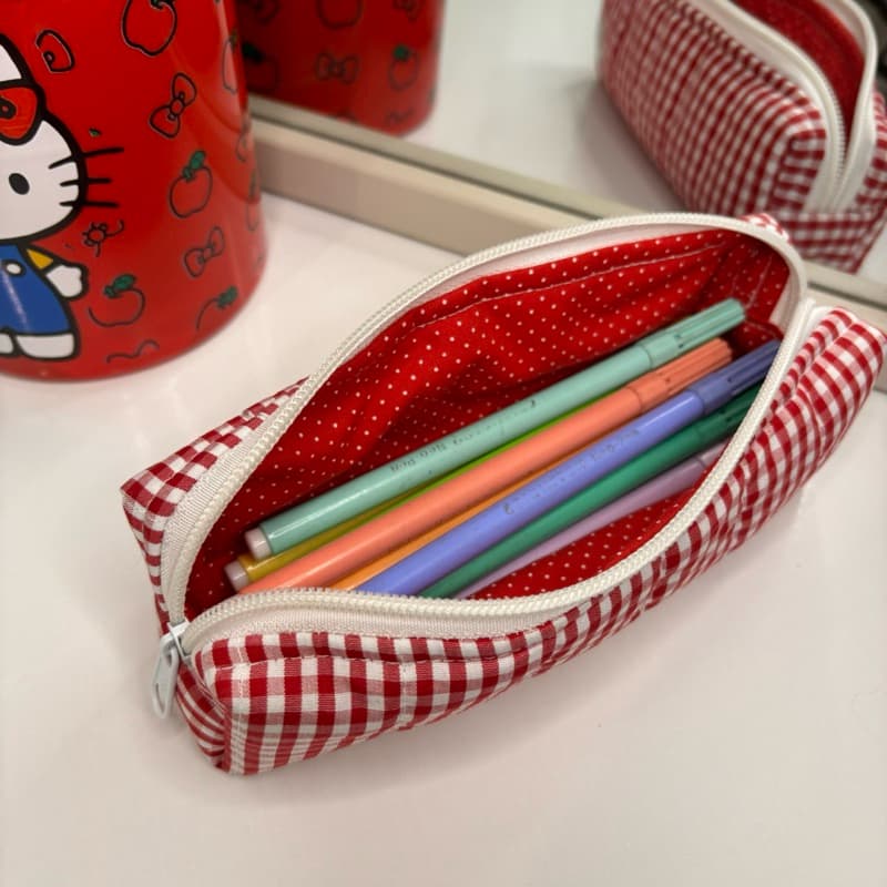 Estojo xadrez vermelho 18x04x05