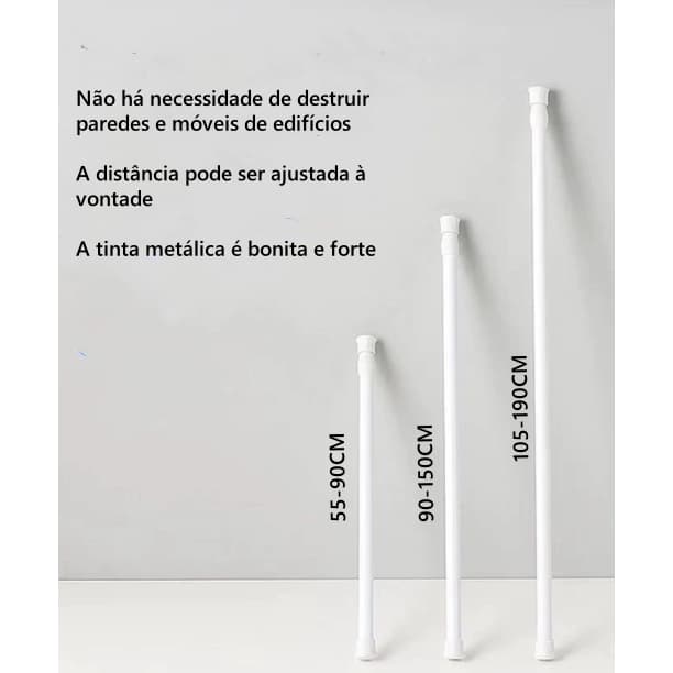 Varão Extensível porta Cortina Para Banheiro Box bastão provador