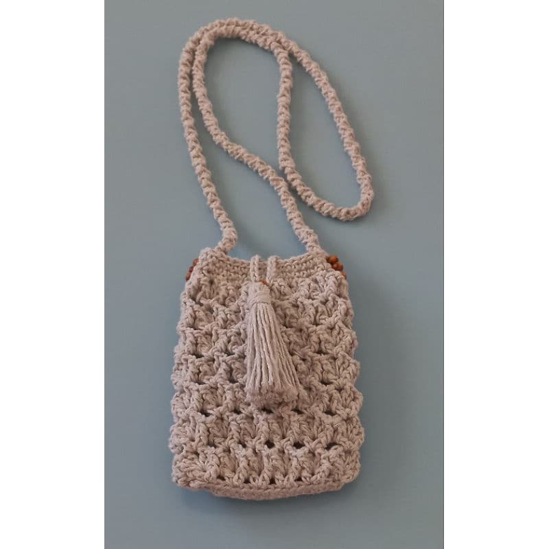 bolsinha de crochê porta celular