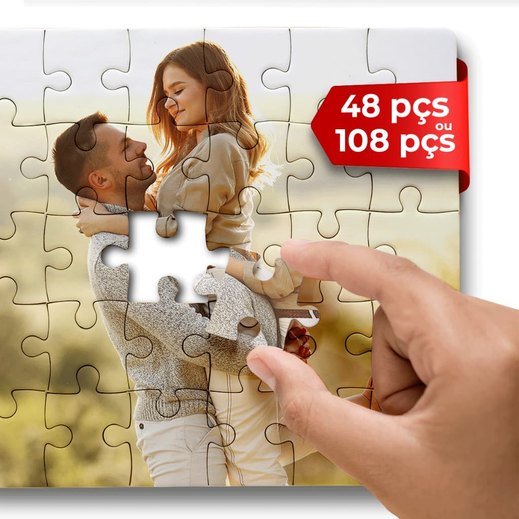 Quebra Cabeça Personalizado Kit 1/2/3 und - Presente Namorados - Noivos - Pais - Mães - Casamentos