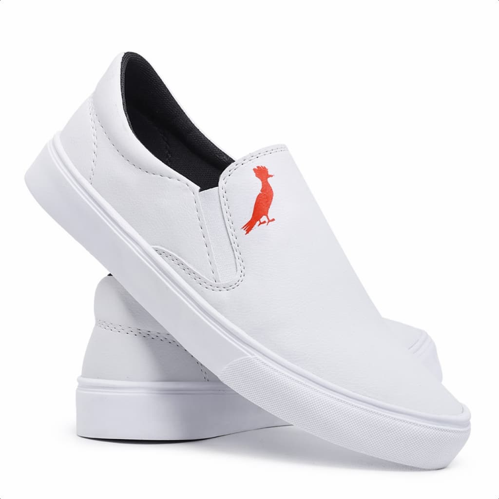 Tênis Slip On Branco Enfermagem Médico Hospital Sapatênis Polo Casual Iate Calce Fácil Sem Cadarço Reser Confortável