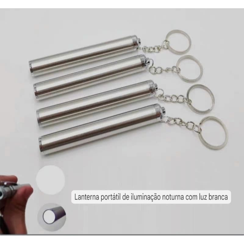 Mini lanterna de chaveiro com luz forte LED de aço inoxidável adequada para iluminação noturna de viagens 7656
