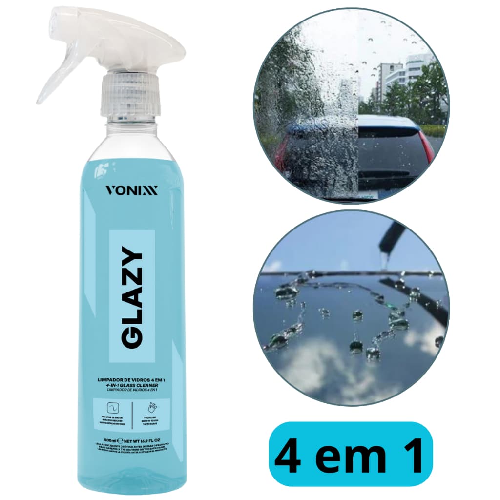 Novo Limpa Vidro E Espelho 4 Em 1 Da Vonixx Glazy 500ml