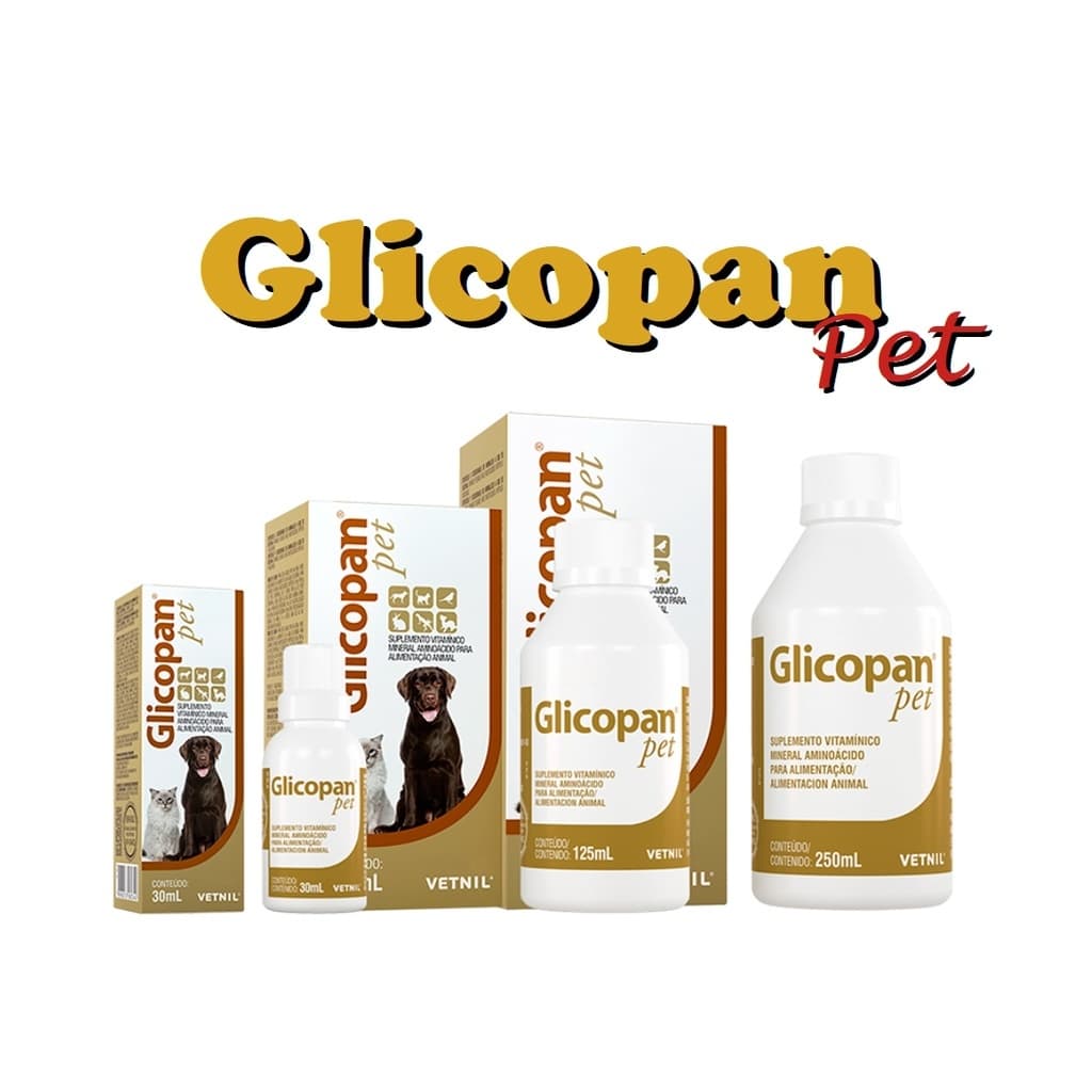 Glicopan Pet Suplemento Vitamínico Para Cães, Gatos, Aves, Roedores, Répteis e Mustelídeos