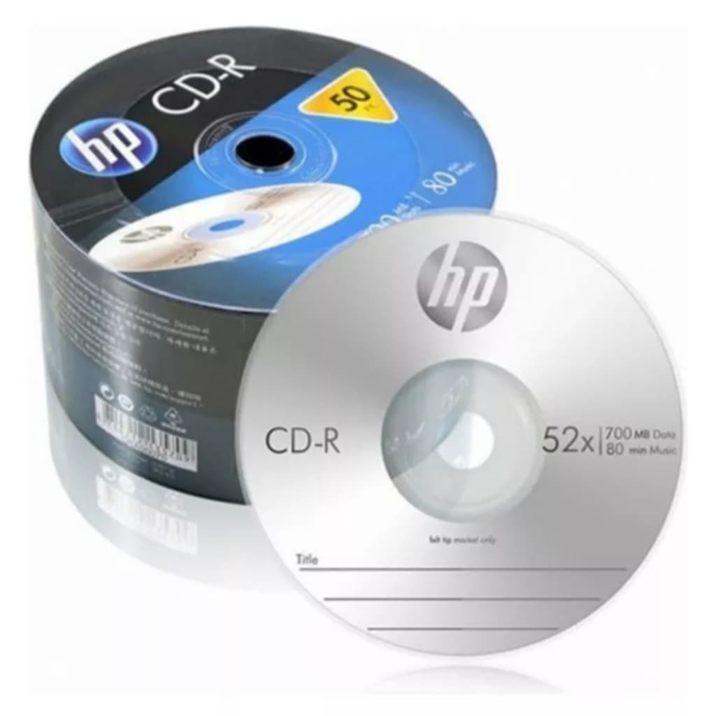 50 CD-R HP LOGO 700MB 80 MINUTOS 52X ORIGINAL