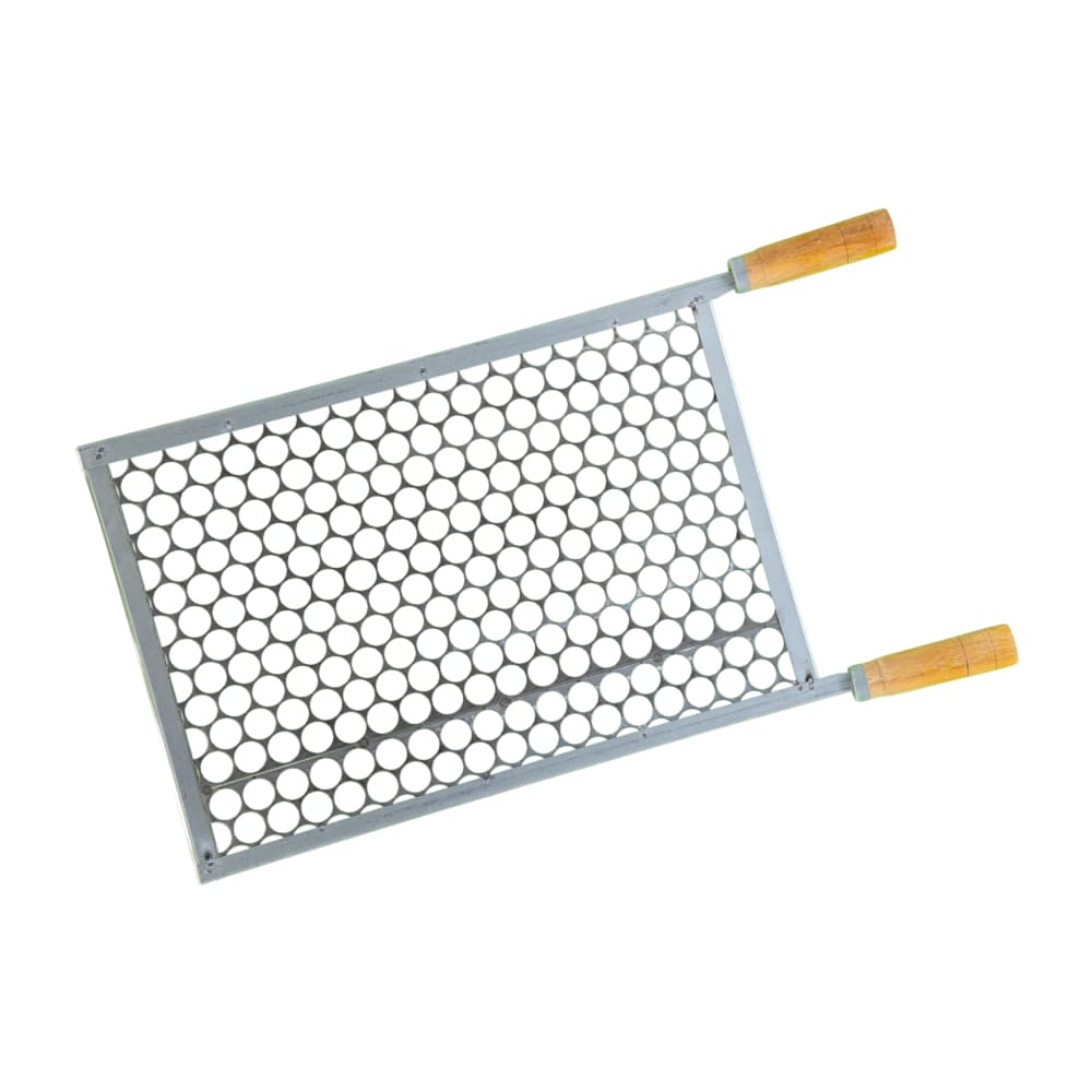 Grelha Para Churrasco Popular Moeda Inox 40x30 Cabo Madeira N° 1 - Envio Imediato - Gudim