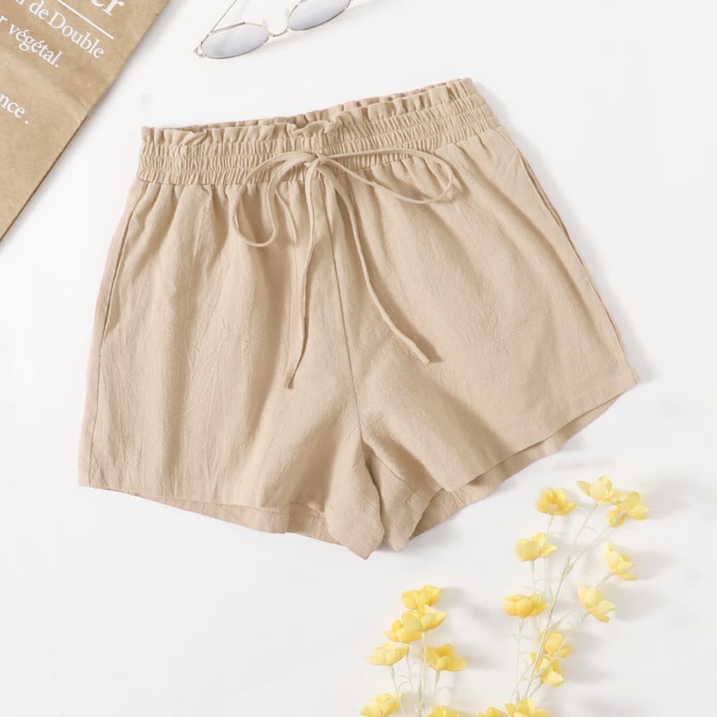 Short feminino básico verão tecido duna oferta soltinho leve