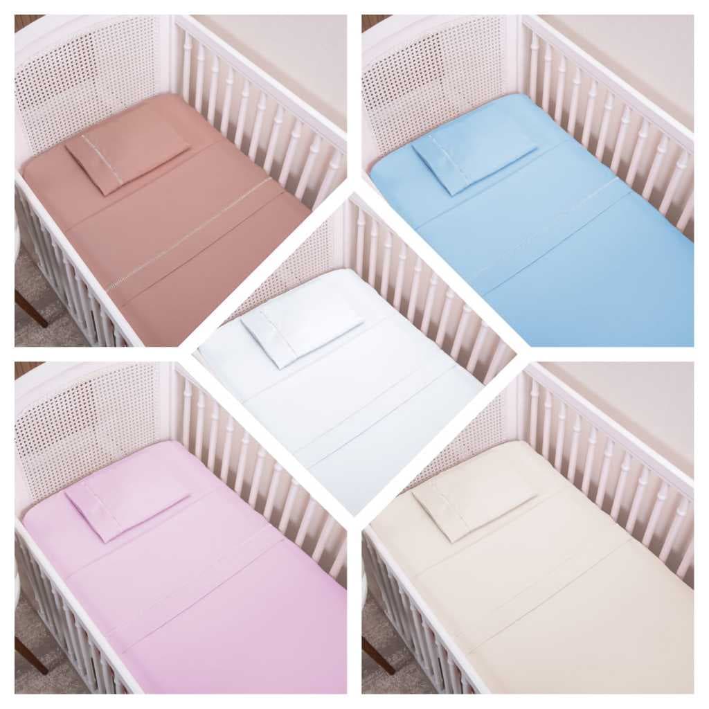 JG DE LENÇOL BERÇO 3 PÇS PONTO PALITO PADRÃO AMERICANO MICROPERCALL 200 FIOS