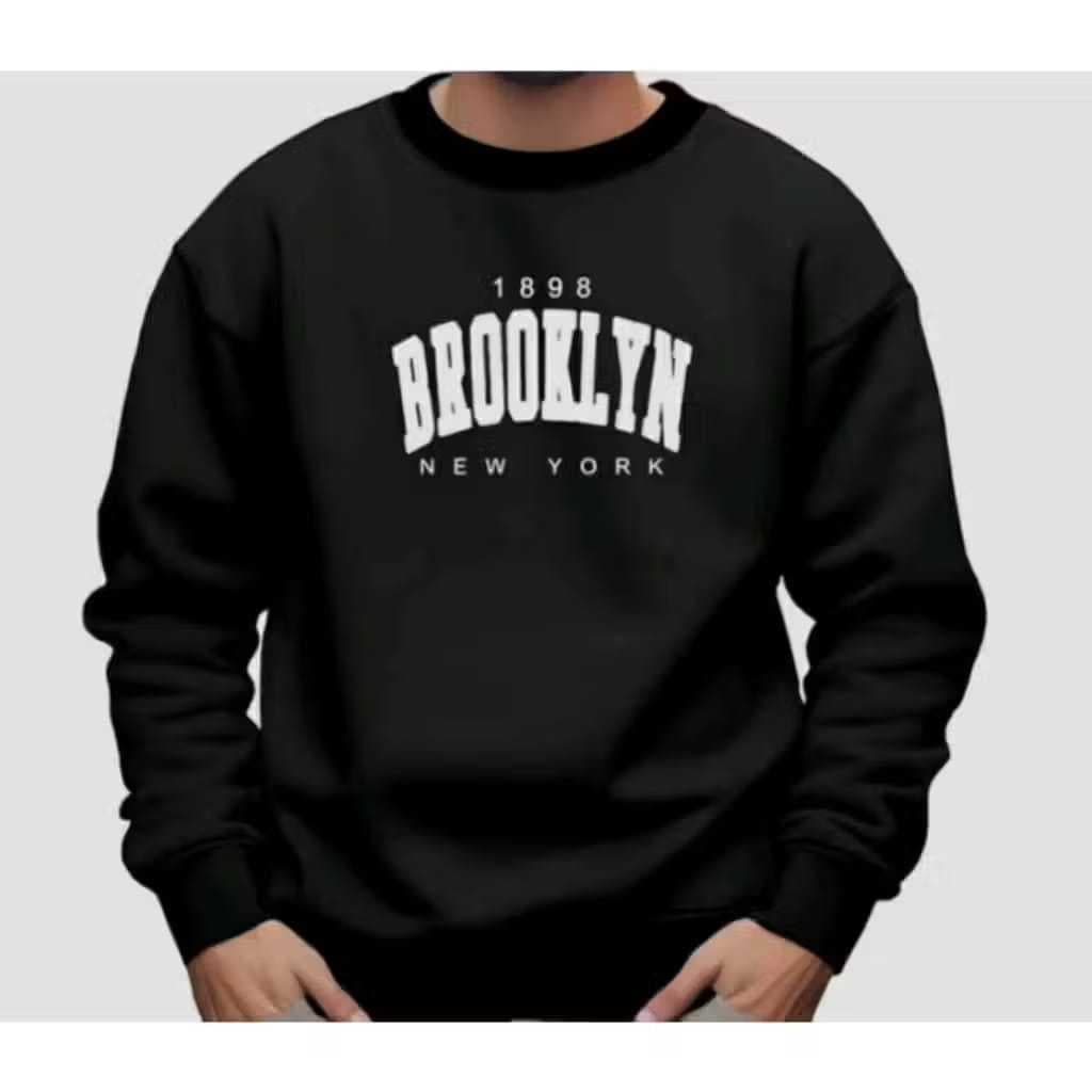 Blusa De Frio Moletom Masculino Gola Careca Estampado Estiloso Brooklyn New York 1898