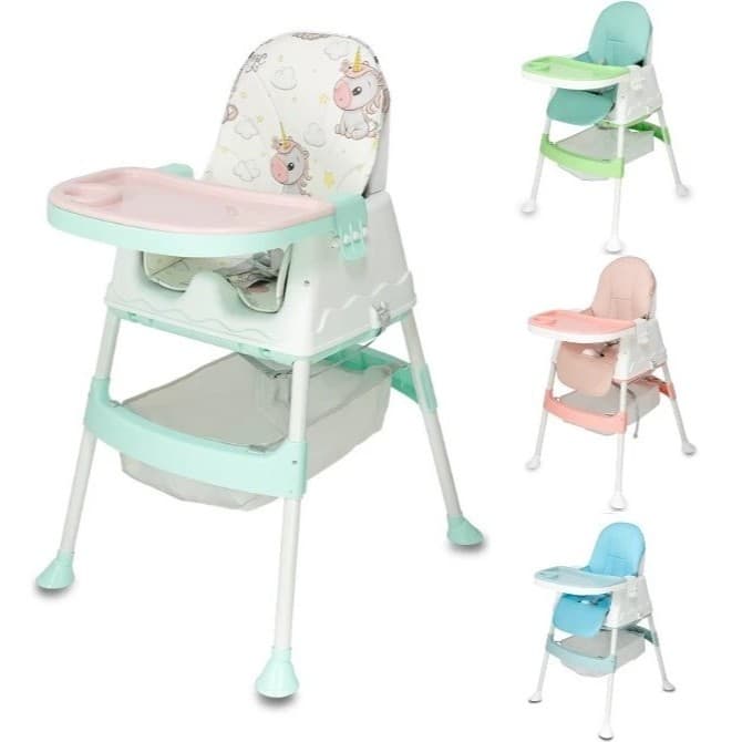 Cadeira de Alimentação Infantil 2 Alturas Cadeirinha Bebê Portátil Com Rodinhas Multmaxx