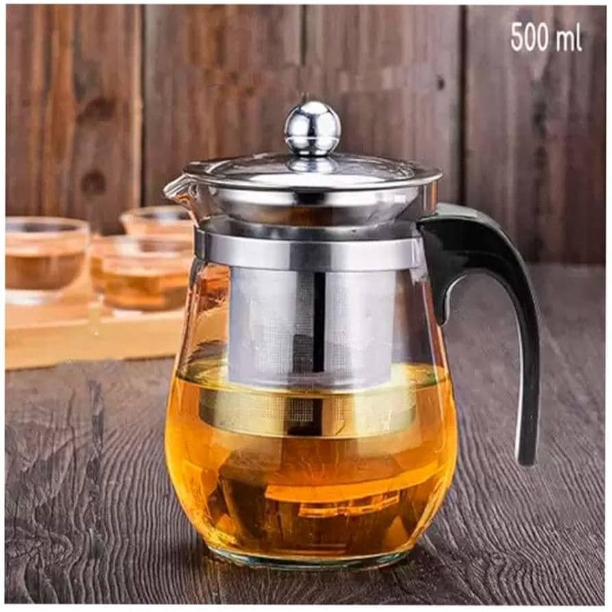 Chaleira Chá Vidro Infusor 500ml Bule Chá