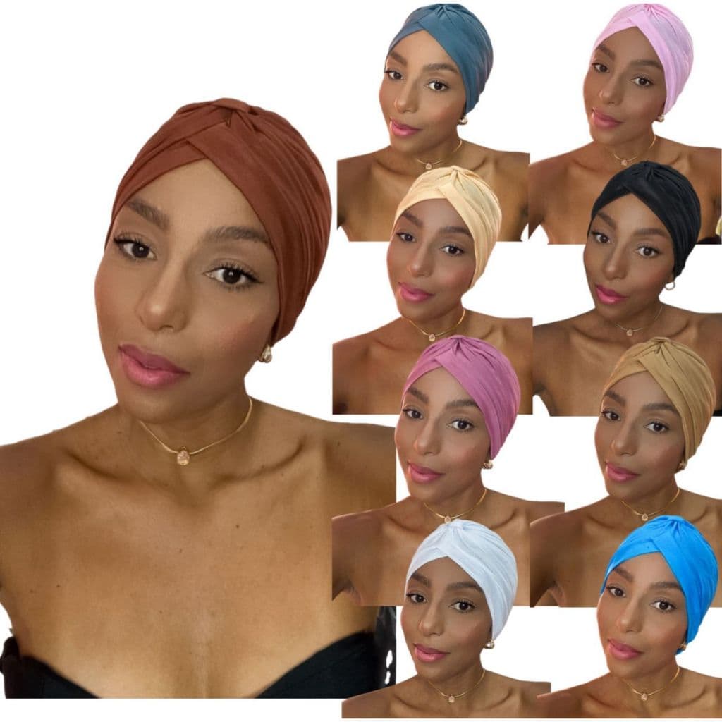 Kit 05 Turbante Touca Feminino Elegante Moda Atacado Tratamento Quimioterapia Cancêr