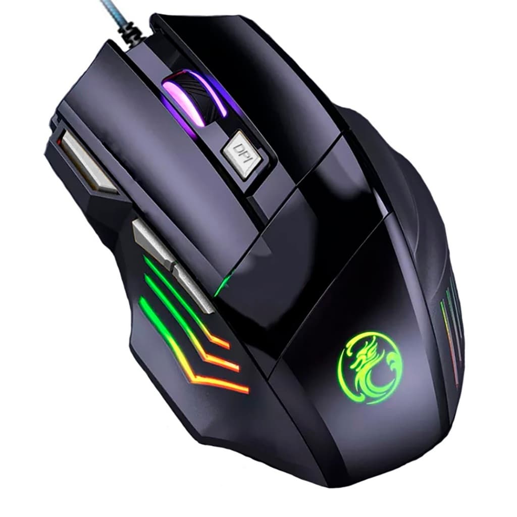 Mouse Gamer Para Jogo 3200dpi Profissional Ergonômico com fio Óptico LED RGB USB PC Videogame Barato