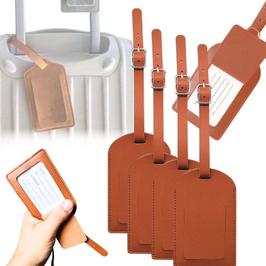Kit Tag Identificador de Mala em Couro PU