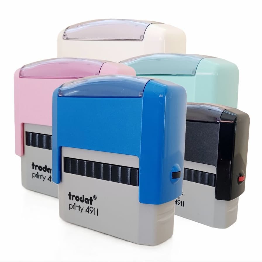 Carimbo Trodat Personalizado 38x14mm 4911cor Preto Branco Azul Verde Rosa