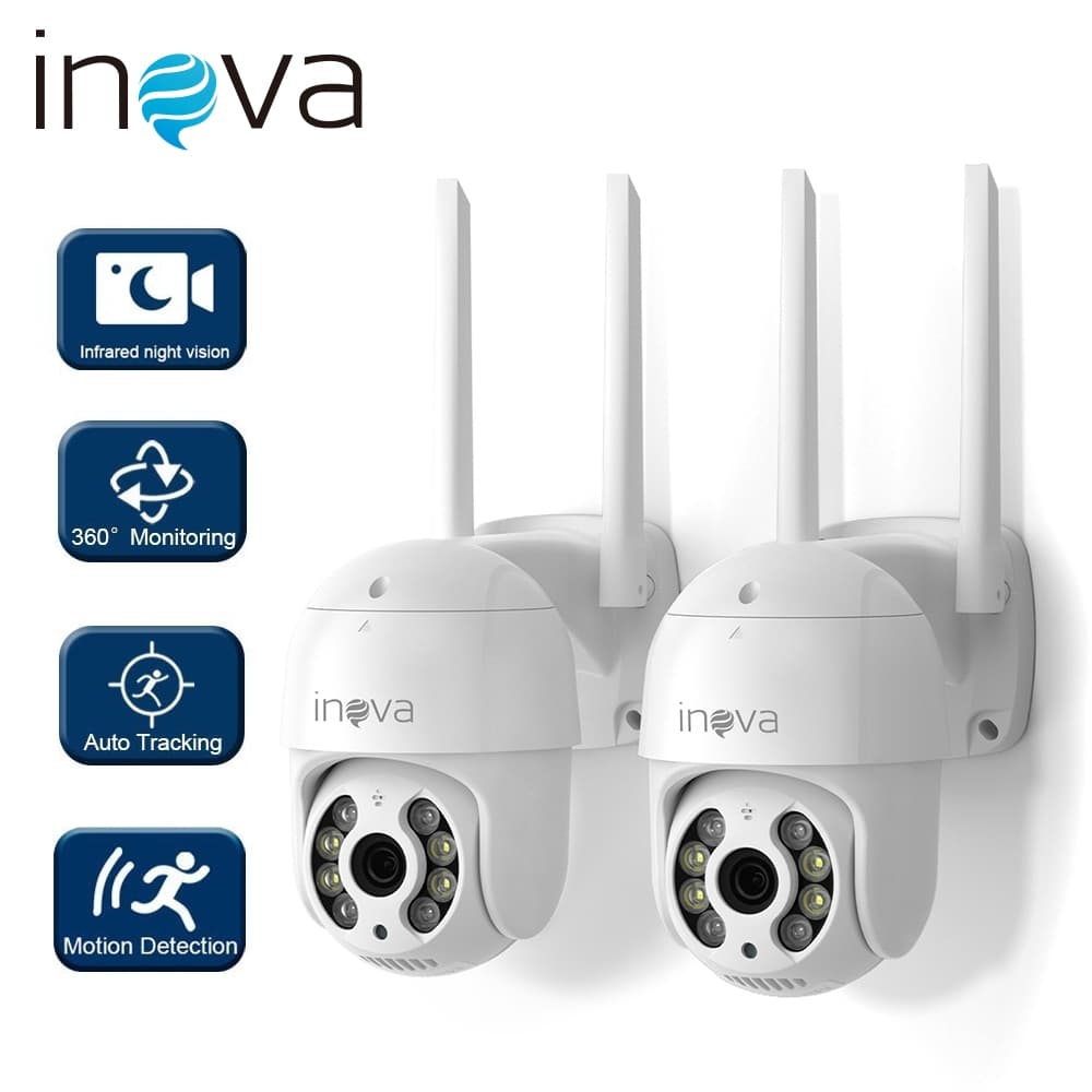INOVA Câmera segurança Prova D'água sem fio gira 360° HD 1080P IP66 APP YOOSEE 110-220V ICSEE