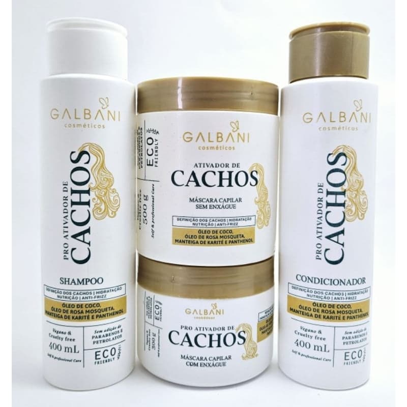 Kit Ativador de Cachos com Manteiga de Karitê 4 produtos