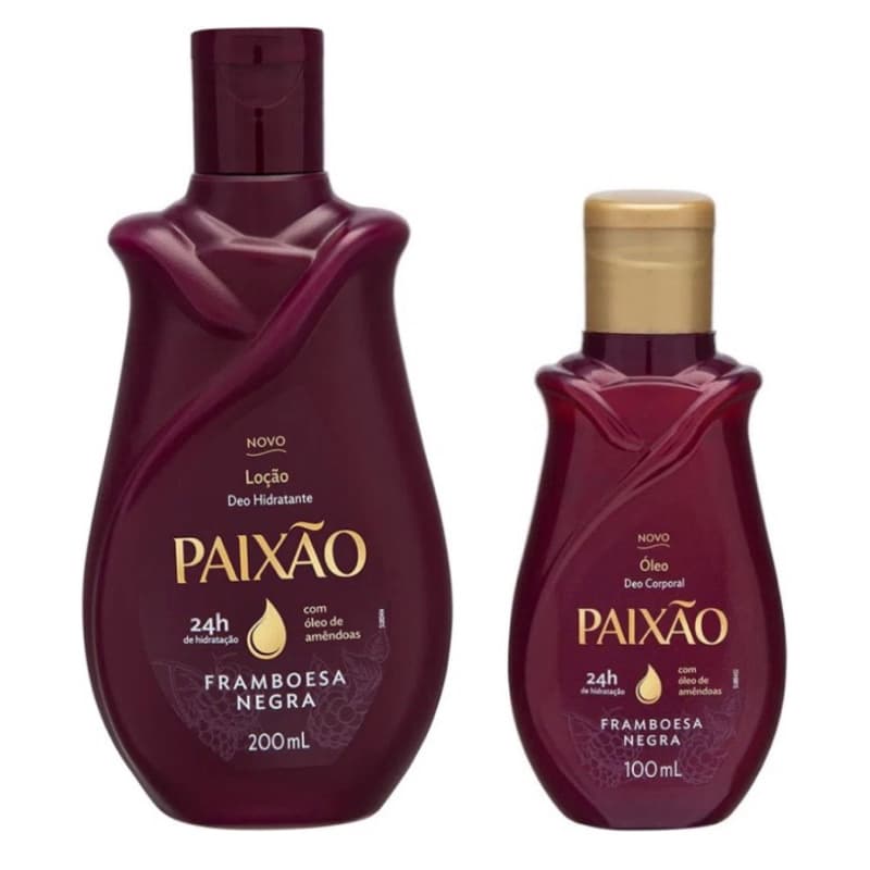 Kit Loção Hidratante Paixão Framboesa Negra 200ml + Óleo Corporal Paixão Fambroesa Negra 100ml