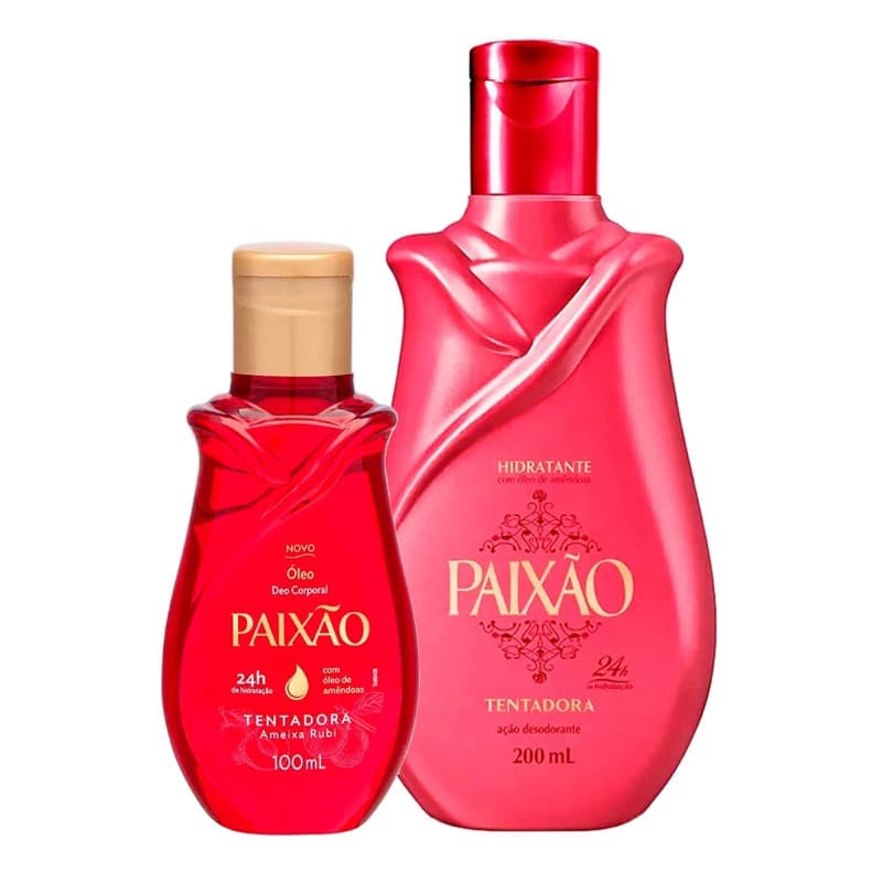 Kit Loção Hidratante Paixão Tentadora Ameixa Rubi 200ml + Óleo Corporal Paixão Tentadora Ameixa Rubi 100ml
