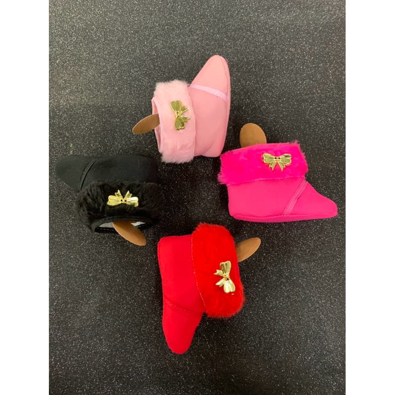 Botinhas pelúcia de inverno - Botinha feminina de bebê recém nascido