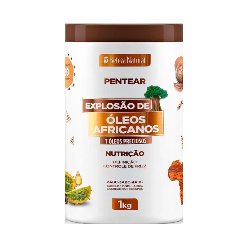 CREME DE PENTEAR BELEZA NATURAL 1KG EXPLOSAO DE OLEOS AFRICANOS