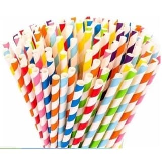 100 Canudos Listrados Sortidos