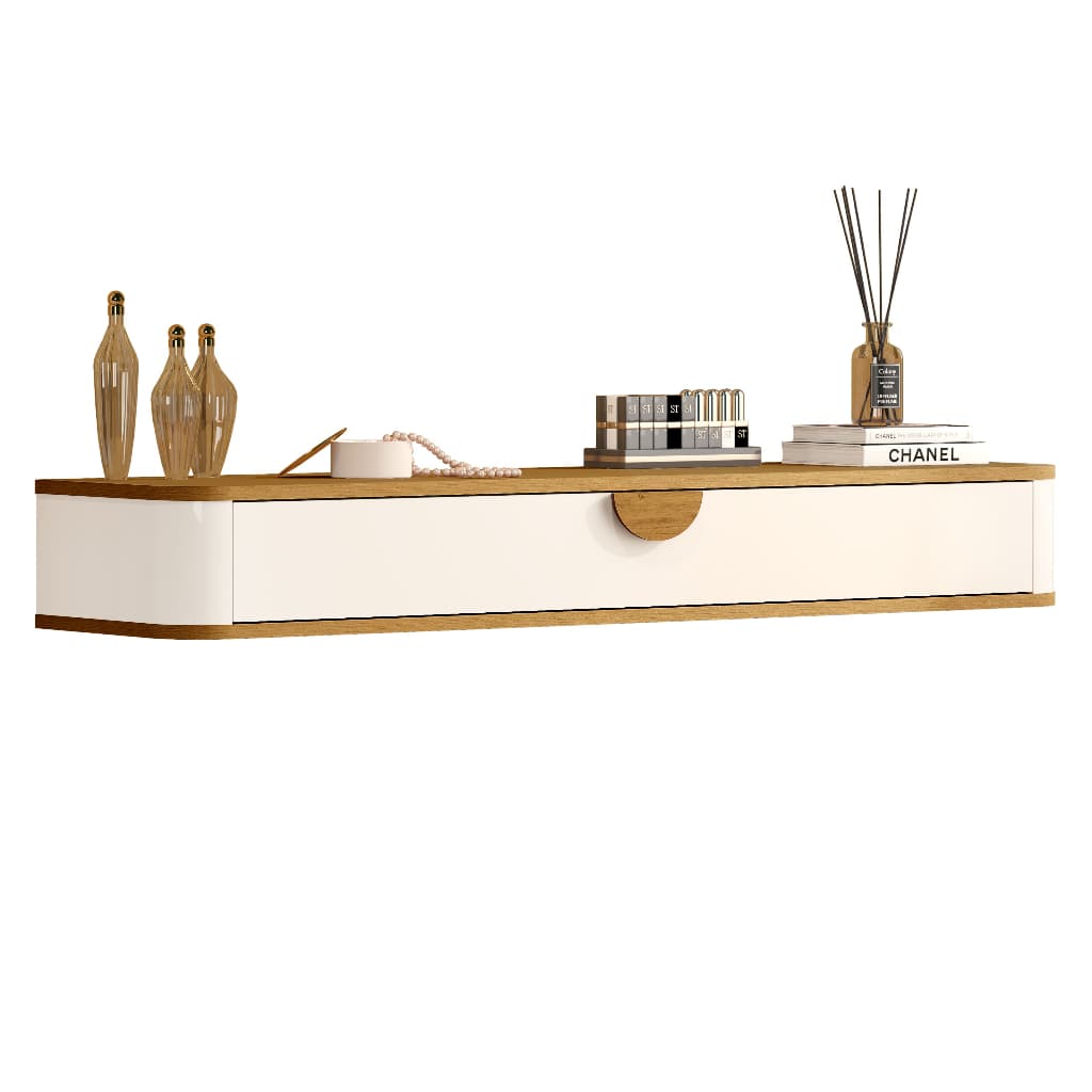 Penteadeira Suspensa Camarim com Gaveta Multifuncional para Quarto Organizador Decorativa Retrô MDF