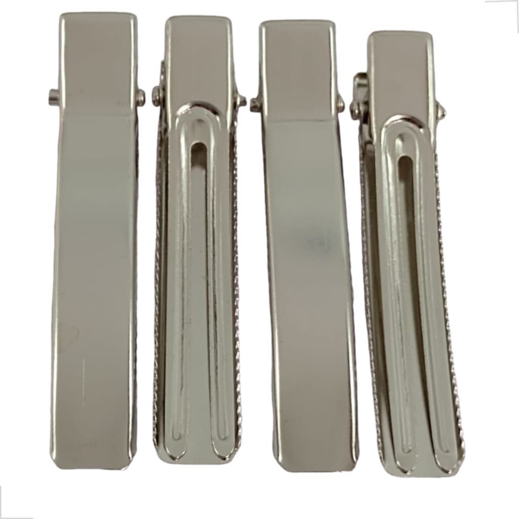 Bico de Pato c/duas Garras Niquelado 100un Presilha Aplique de cabelo