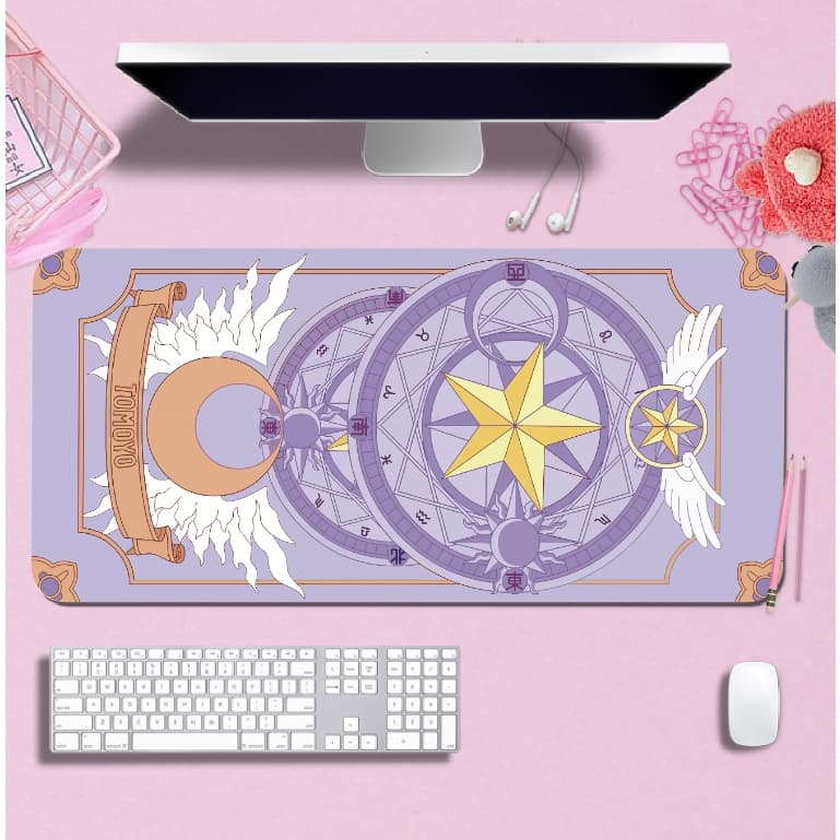 Mouse Pad Gamer p/ Destktop Borda Costurada Estampas Sakura