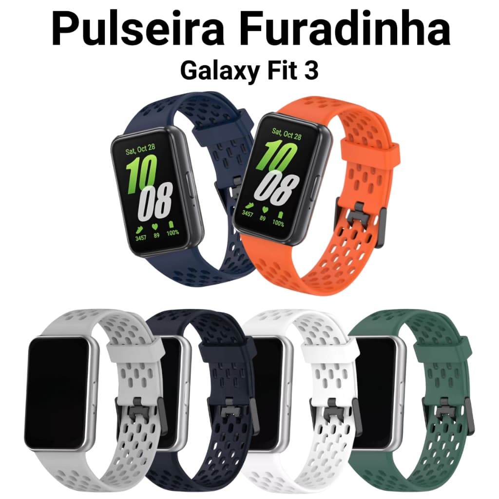 Pulseira Furadinha Anti Suor Respirável Sport Esportiva Para Samsung Galaxy Fit 3 Fit3