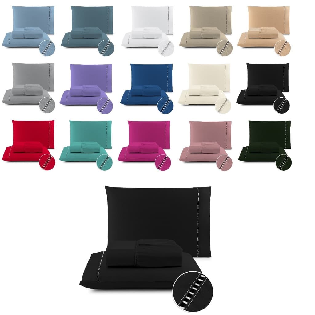 Jogo de Lençol 400 Fios Micropercal Com Fronha em Ponto Palito