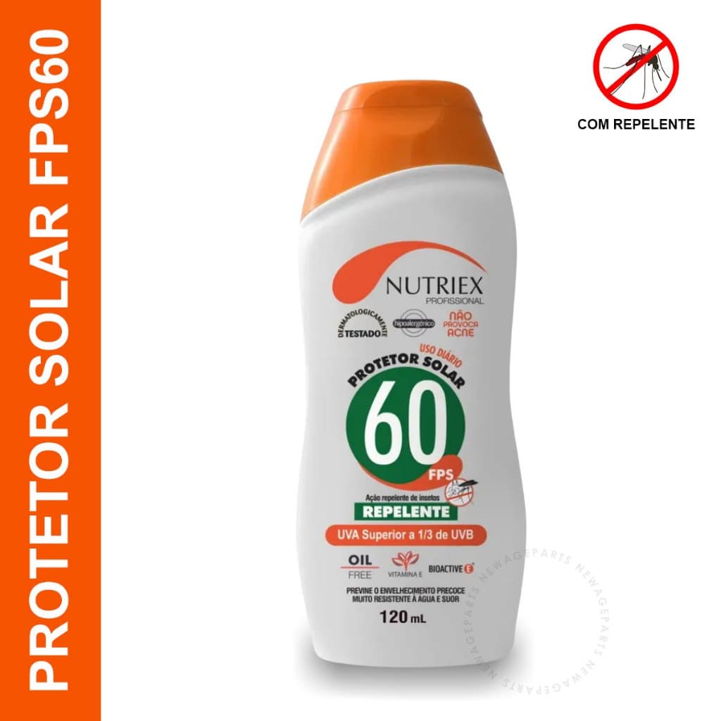 Protetor Solar FPS 60 Profissional Nutriex 120ml Com Repelente