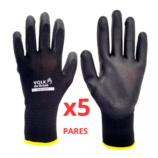 Kit 5 Luva Tatil Multitato Luva PU Volk Pedreiro Marceneiro Mecanico CA 30916
