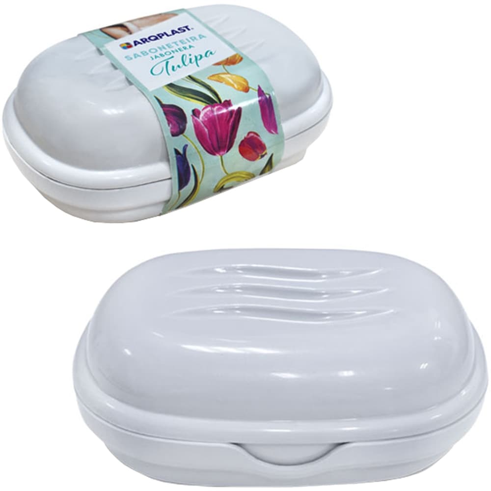 saboneteira de pia de plástico oval tulipa branca ou preta com tampa