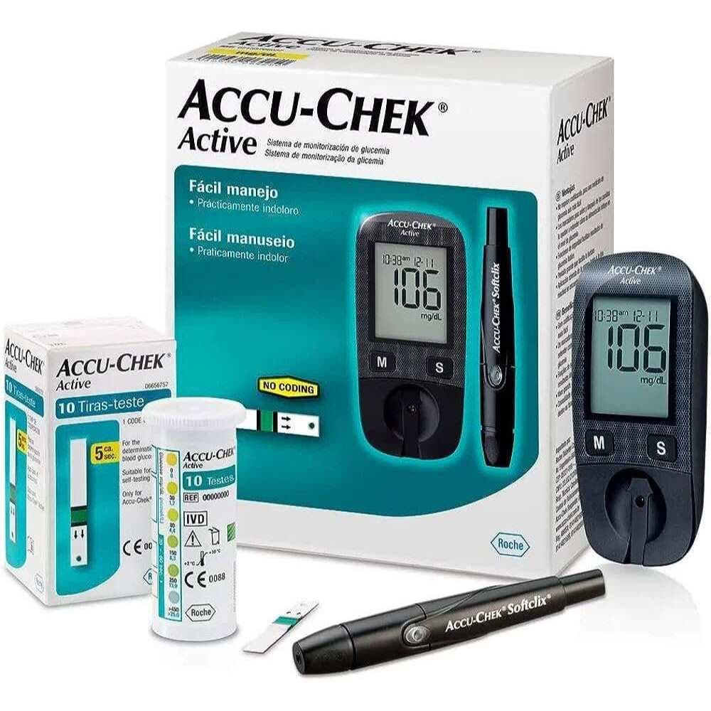 Accu-Chek Active Kit Medidor De Glicose Glicosimetro