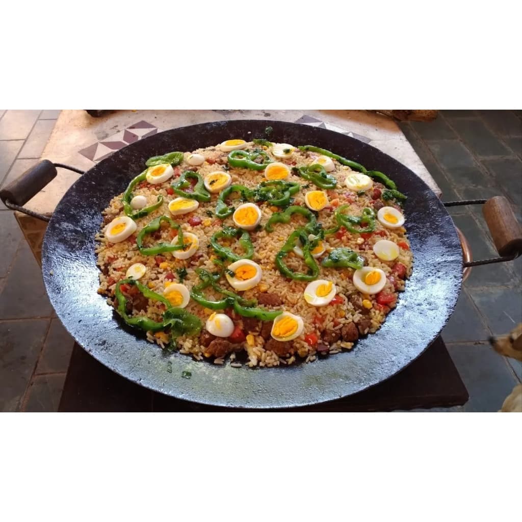 Disco De Arado Grande 3mm Tacho Porções Em Geral Alça de Madeira 70cm Pesado