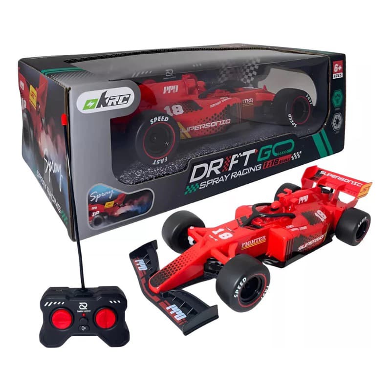 Carrinho de Controle Remoto F1 Recarregável com Drift, Fumaça e Luz LED – Carro de Alta Velocidade para Crianças