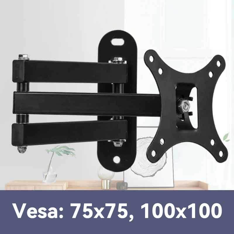 Suporte Tv Tri Articulado Lcd Led Plasma 10 A 26 / 32 A 55 Pol Para Parede VESA 75x75mm/100x100mm