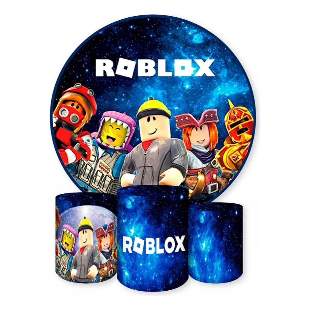Painel Redondo E Capas De Cilindro Sublimados Roblox