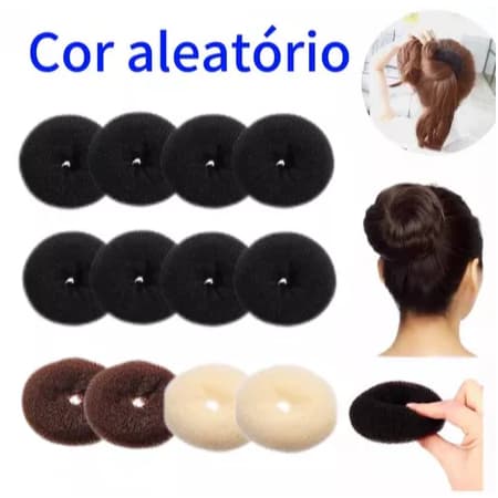 Kit 12 Acessórios Para Cabelo Mulheres Rosquinha Fazer Coque